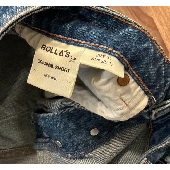ROLLA'S Original High‎ Rise Denim Shorts Size 31 Aussie 13 Blue Jean - Picture 7 of 15